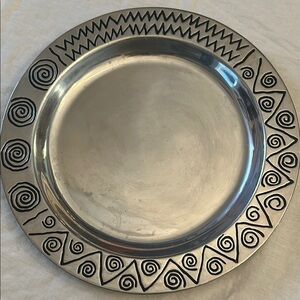 Elegant Silver Decorative Plate